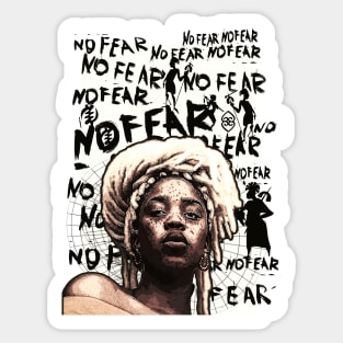 No Fear Strong Black Woman Natural Hair Sticker